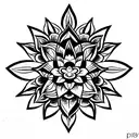 mandala upper half lotus flower for pubic area tattoo design idea
