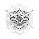 mandala upper half lotus flower for pubic area tattoo design idea