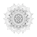 mandala upper half lotus flower for pubic area tattoo design idea