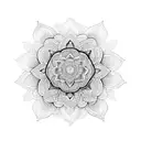mandala upper half lotus flower for pubic area tattoo design idea
