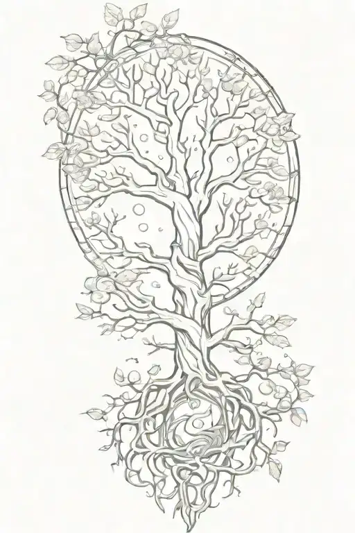 motherhood tree of life witchcraft  tattoo design idea