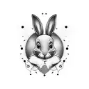 a playboy bunny outline with a spur and a roll of money inside of it tattoo design idea