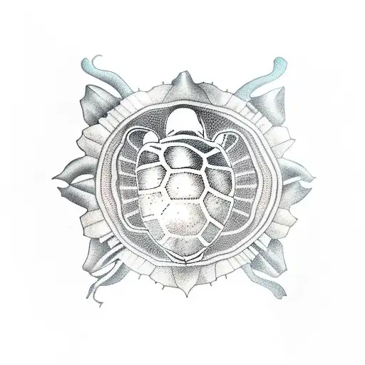 Alternative music-themed sea turtle tattoo tattoo design idea