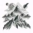 Kailash mountain range silhouette tattoo design idea