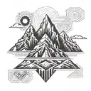 Kailash mountain range silhouette tattoo design idea