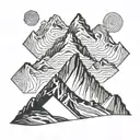 Kailash mountain range silhouette tattoo design idea