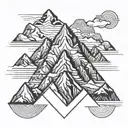 Kailash mountain range silhouette tattoo design idea