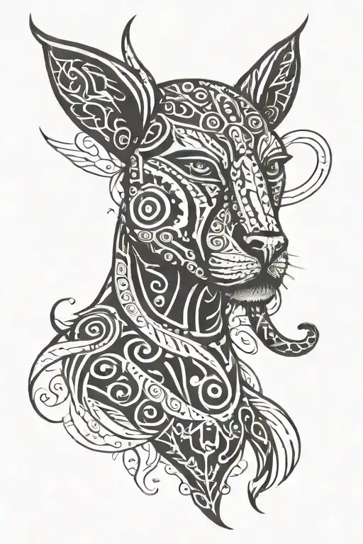 Black labbrador face with celtoc knots incorporated  tattoo design idea