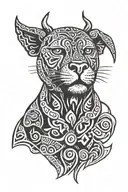 Black labbrador face with celtoc knots incorporated  tattoo design idea