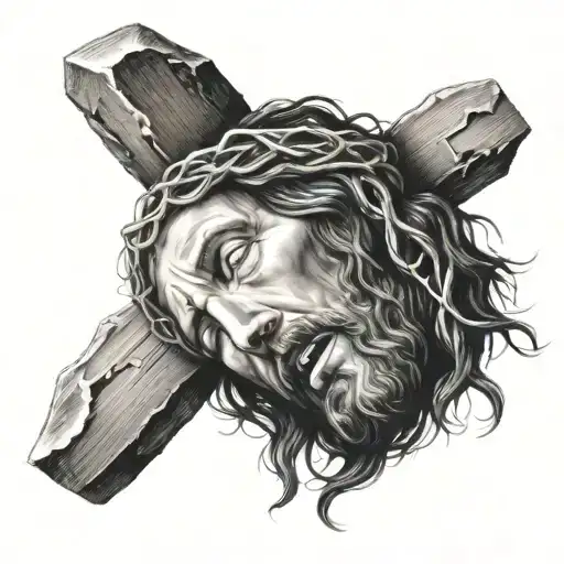 jesus wept inside a cross tattoo tattoo design idea
