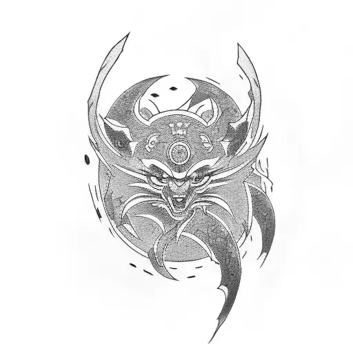 Combine elements of Itachi Akatsuki with traditional Japanese art motifs tattoo design idea