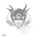 Combine elements of Itachi Akatsuki with traditional Japanese art motifs tattoo design idea