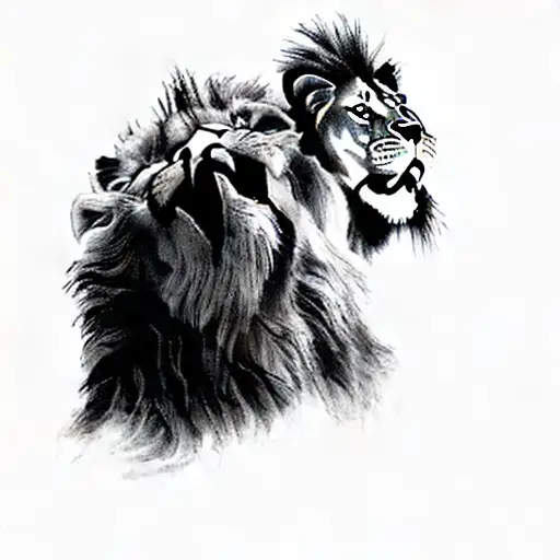 a lion and a Hercules  tattoo design idea