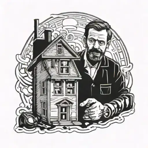 dr house pills and stick  tattoo design idea