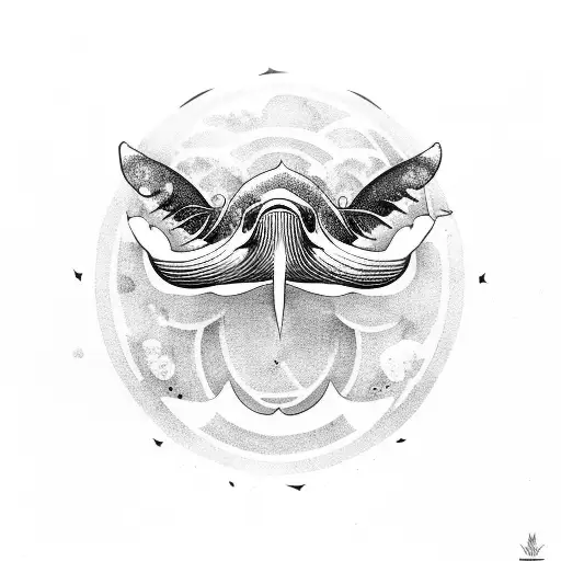 whale with Wings  tattoo design idea