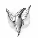 whale with Wings  tattoo design idea