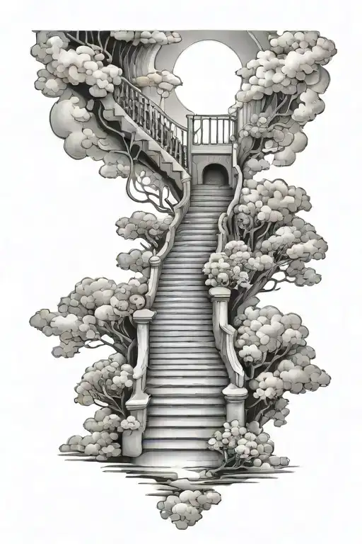 stairway leading to heaven tattoo design idea