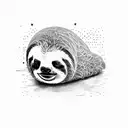 sloth lay on wine bottle tattoo design idea