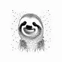 sloth lay on wine bottle tattoo design idea