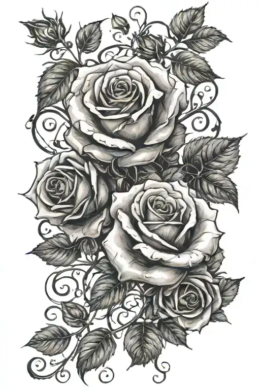 Colorful rose vines with roses and with quote on vines “even in the darkness there is light”then  half a sun above the r tattoo design idea
