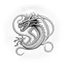 Dragon smoking tattoo design idea