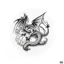 Dragon smoking tattoo design idea