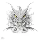Dragon smoking tattoo design idea
