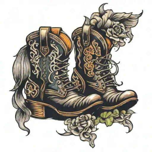 cowboy boots tattoo design idea