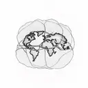 A cannabis leaf intertwined with a world map, symbolizing the love for both travel and 420 tattoo design idea