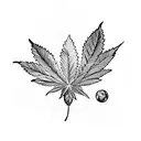 A cannabis leaf intertwined with a world map, symbolizing the love for both travel and 420 tattoo design idea