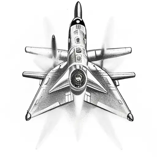 world war 2 jet fight tattoo design idea