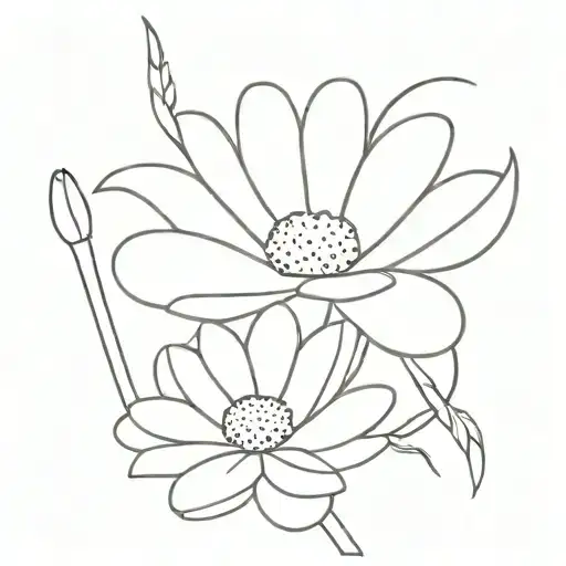a single daisy under the neck and focus on horizontal goodness tattoo design idea