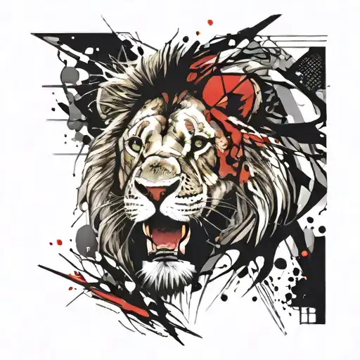 lion, warrior, time, karma, present moment,  tattoo design idea