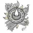 diwali diya tattoo design idea
