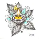 diwali diya tattoo design idea