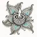 diwali diya tattoo design idea