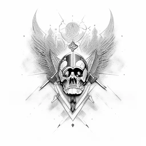 pride of the victory in dark theme tattoo design idea