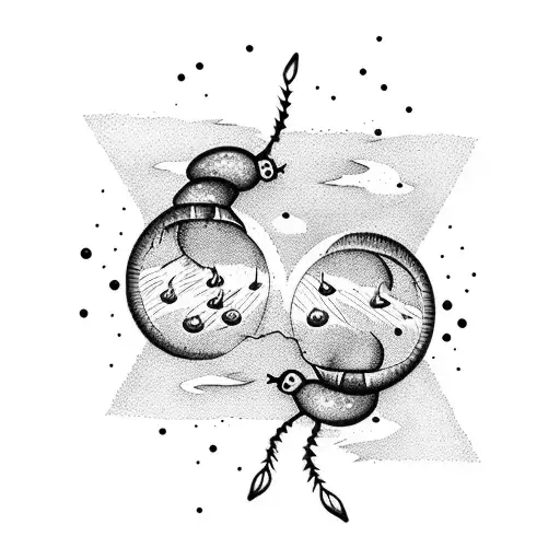 Glowing fireflies dancing around a moonlit lake tattoo design idea