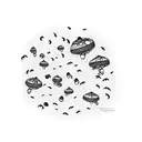 Glowing fireflies dancing around a moonlit lake tattoo design idea