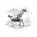 Glowing fireflies dancing around a moonlit lake tattoo design idea