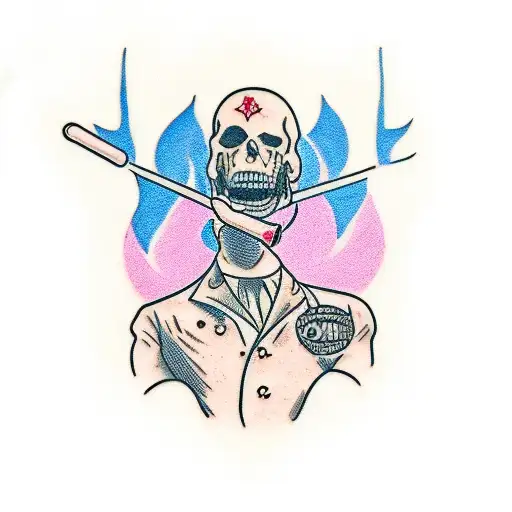 blunt mace tattoo design idea