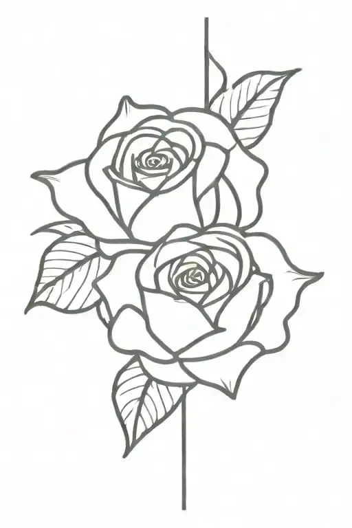 thick empty cross over roses intertwined tattoo design idea