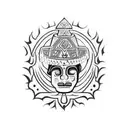 A blend of Classic el Salvadorian folk art by Fernando Llort but includes classic tribal mayan with hints of spiritualis tattoo design idea