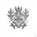 A blend of Classic el Salvadorian folk art by Fernando Llort but includes classic tribal mayan with hints of spiritualis tattoo design idea