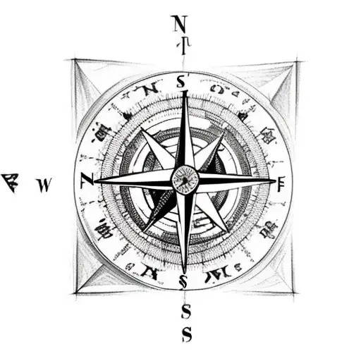 A compass and map themed tattoo with a realistic loupe overlay, symbolizing the client's passion for exploration and discovery tattoo design idea