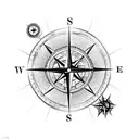 A compass and map themed tattoo with a realistic loupe overlay, symbolizing the client's passion for exploration and discovery tattoo design idea