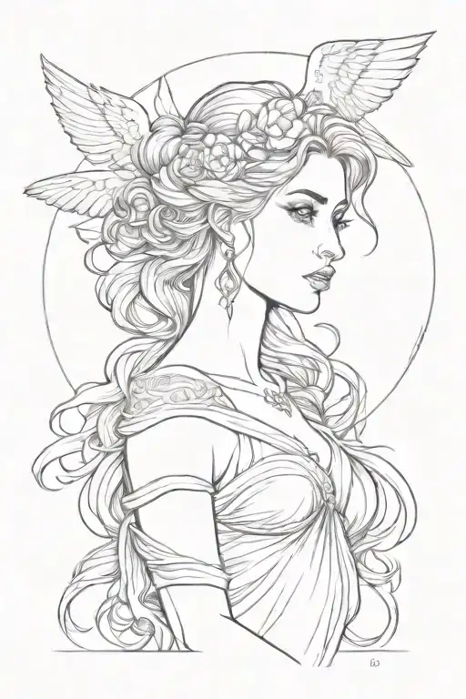 full body Aphrodite realistic sexy girl shoulder tattoo tattoo design idea