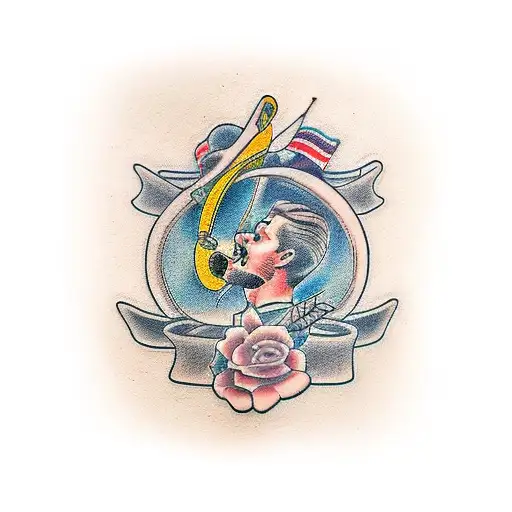 father memorial music tattoo design idea