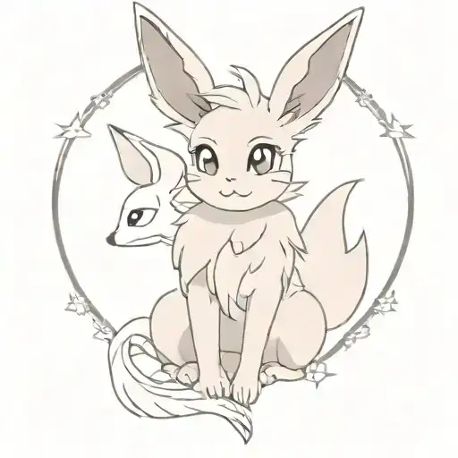 eevee pokemon y jisoo blackpink hold Ace Jack tattoo design idea