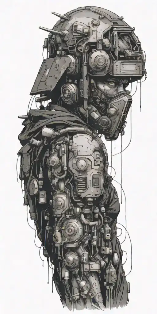 rainy tokyo cyberpunk tattoo design idea